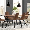 ELJGET Dining Chairs Set of 4/6, Mid-Century Dining Room Side Chairs Accent Chairs with Black Metal Legs, Rustic Brown - 2 of 4