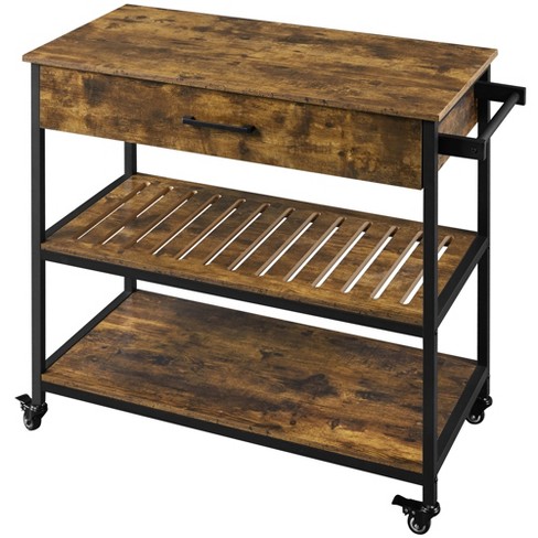  Yaheetech Kitchen Island Cart on Wheels, 3 Tiers