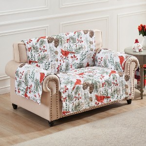 Greenland Home Fashions GL-2404CFPL Cardinal Plaid Loveseat Furniture Protector, 103x76 Inch - 1 of 4