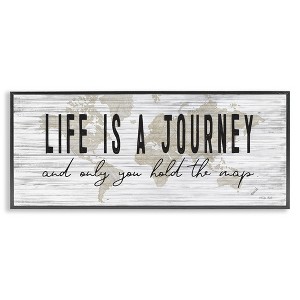 Stupell Industries Life Is a Journey Rustic World Map, 30" x 13" - 1 of 4