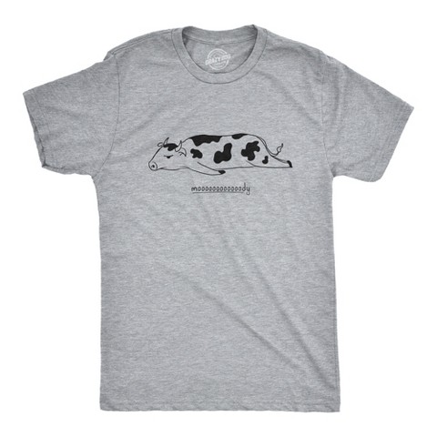 Мужские футболки Crazy Dog T-Shirts, Inc. Mens Funny T Shirts Moooooody Sarcastic Cow Graphic Emotional Novelty Tee for Men - Crazy Dog Men's T Shirt for Animal Lovers Light Grey M