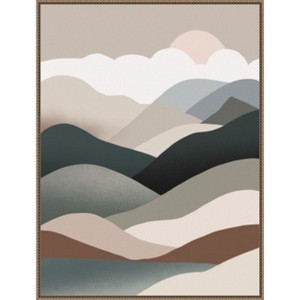 Amanti Art Nordic landscape mountain range 06 by Little Dean Framed Canvas Wall Art - 1 of 4