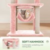 Modern Multicoloured 600 GSM Soft Plush Cat Tree Pet Tower with Sisal Post and Hanging Ball, Fake Real Leaves - 4 of 4