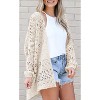 Womens Crochet Knit Cardigan Loose Fit Lightweight Cardigan All Season Cardigan Plus Size Cardigan S-5XL - 3 of 3