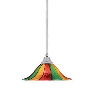 Toltec Lighting Any 1 - Light Pendant in  Brushed Nickel with 14" Mardi Gras Shade