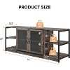63" Farmhouse TV Stand for 65/75 inch TVs, Rustic Entertainment Center with Storage Cabinet for Living Room - 2 of 4