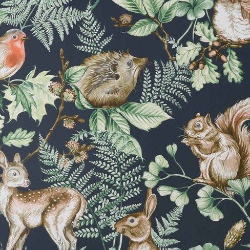 Woodland Animals Navy Wallpaper : Target