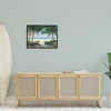 Stupell Industries Row Boats on Beach Shore Tropical Palm Trees Black Framed Giclee Art - 2 of 4