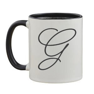 Personalization Mall Initial Accent Personalized Black 11 oz. Coffee Mug - 1 of 1