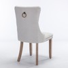 Nikki Collection Modern, High-end Tufted Solid Wood Contemporary Flax Upholstered Dining Chair with Wood Legs Nailhead Trim 2-Pcs Set,beige - 3 of 4