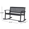 Lyngins Acacia Wood Patio Loveseat with Armrests, Slatted Seat & Backrest, Outdoor Rocking Bench, Porch Bench/Outdoor Bench for Backyard, Garden - 4 of 4