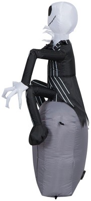 Jack Skellington Inflatable on Tombstone with LED Lights