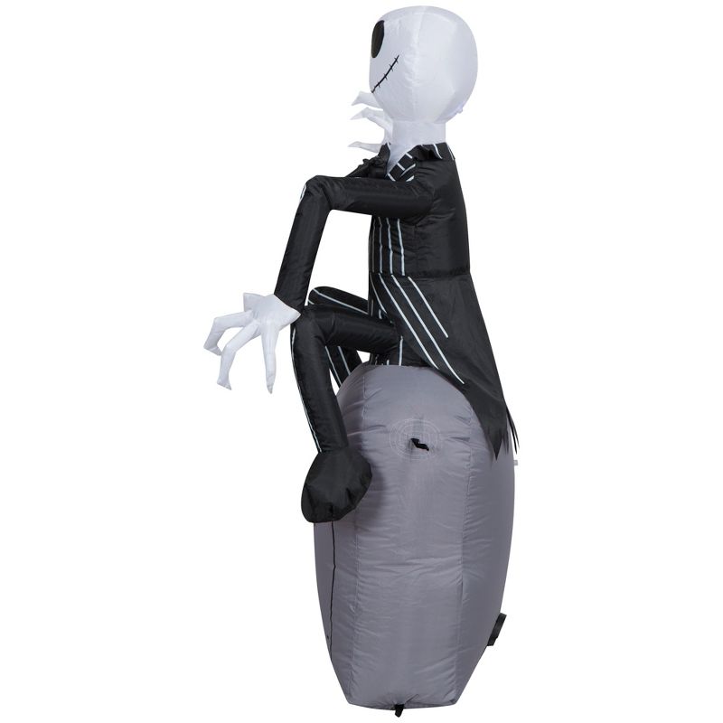 Gemmy Airblown Inflatable Jack Skellington on Tombstone Disney, 3.5 ft Tall, Multicolored, 4 of 7