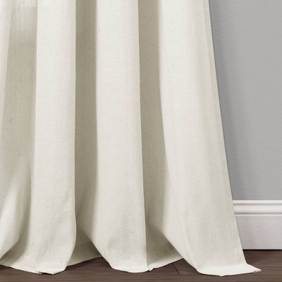 Light Linen Cotton Blend Grommet Window Curtain Panels