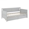 MATEERTY Twin Size Pine Wood with Storage Drawers Gray - 4 of 4