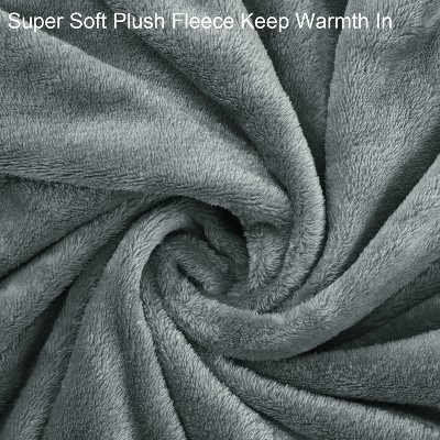 Gray Fleece Wearable Blanket with Sleeves and Foot Pockets
