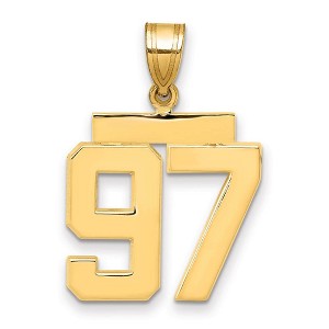 Black Bow Jewelry 14k Yellow Gold, Athletic Collection Medium Polished Number 97 Pendant - 1 of 3