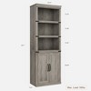 5-Tier Wooden Bookshelves with Cabinet Doors and Bookcases with Doors Floor Bookshelves and Office Storage Cabinets - 2 of 4