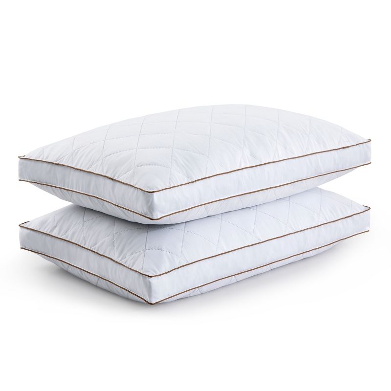 Peace Nest Quilted Feather Down Bed Pillow Set of 2, 5 of 7