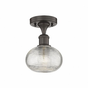 Ithaca - 1 Light Semi-Flush Mount In Industrial Style-8.25 Inches Tall and 6 Inches Wide - 1 of 1