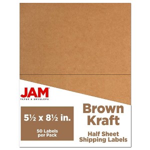 JAM Paper Shipping Labels 5.5" x 8.5" 50ct - 1 of 4