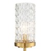 Possini Euro Design Darin Modern Wall Light Sconce Black Brass Hardwire 4 1/2" Fixture Faceted Cylinder Glass for Bedroom Bathroom Vanity Reading Home - 3 of 4