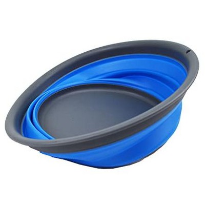 7.5L Collapsible Round Plastic Tub in Gray and White