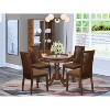 HomeStock 5-Piece Round Mahogany Finish Solid Wood Top Dining table with 4 Chairs - 2 of 4