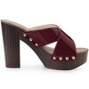 Perphy Women's Patent Platform Crisscross Strap Chunky Heels Sandals - 4 of 4