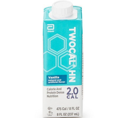 Twocal HN Calorie and Protein Dense Nutrition, Vanilla, 8 fl oz Cartons, 24 Count