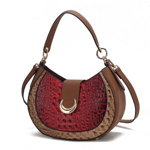 MKF Collection Jain Women’s Luxe Croc-Embossed Half Moon Shoulder Bag by Mia K - 1 of 4