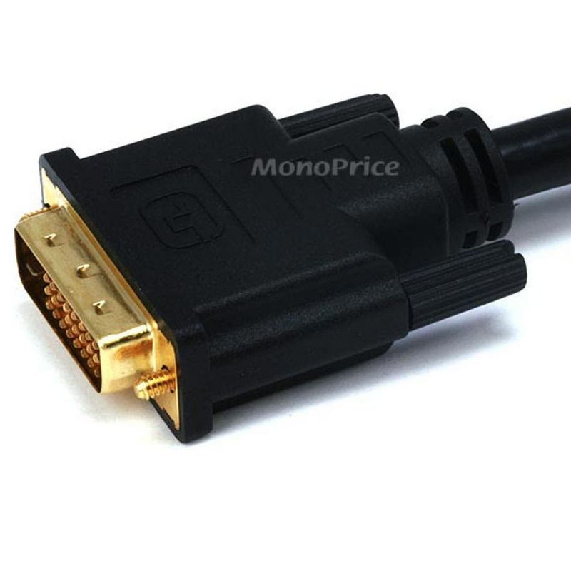 Monoprice DVI-D Cable - 3 Feet - Black | 28AWG CL2 Dual Link 9.9 Gbps Ferrite Cores, 2 of 3