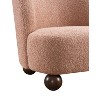 Sapphtopaz Modern Boule Accent Chair with Curve Backrest Upholstered Lounge Chair with Wooden Ball Feet Comfy Chair for Living Room, Bedroom - 4 of 4
