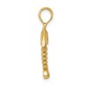 Black Bow Jewelry 14k Yellow Gold 3D Polished Fishbone Pendant - 2 of 4