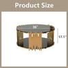MAYEERTY Modern Minimalist Stainless Steel Round Coffee Table, Black Tempered Glass Countertop, Living Room - 3 of 4