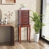 Costway Jewelry Cabinet Storage Chest Stand Organizer Wood Box for Home Walnut - 4 of 4