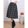 INSPIRE CHIC Women's Vintage Plaid High Waist A-Line Pleated with Pockets Midi Skirt - 4 of 4