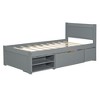 GDFStudio Elton 4 Piece Wood Storage Bedroom Furniture Sets with Headboard, Shelves, Drawer and Nightstand - 4 of 4