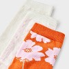 Women's Floral 3pk Crew Socks - A New Day™ Orange/Pink/Ivory 4-10: Tagless, Smooth Toe Seams - 3 of 3
