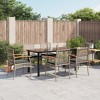vidaXL Garden Dining Set Grey PE Rattan Standard Removable Covers - 63" Table Length Gray 6 Items - 2 of 4