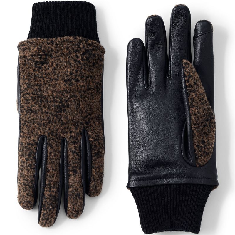Lands' End Women's EZ Touch Screen Quilted Suede Gloves, 1 of 3