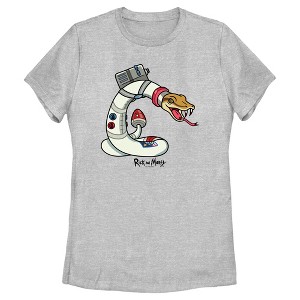 Women's Rick And Morty Beware Of The Space Snake T-Shirt - 1 of 4
