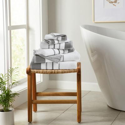 Luxurious Dark Grey and Light Grey Turkish Cotton 6-Piece Towel Set