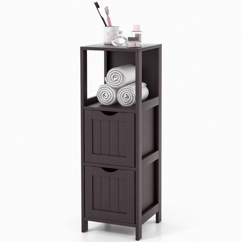 Tangkula Bathroom Floor Cabinet Free Standing Storage Side Organizer W/4  Drawers : Target