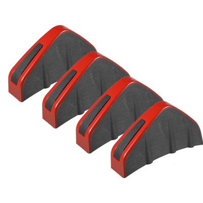 Unique Bargains Car Diffuser Universal Shark Fin Spoilers Black Red 4 Pcs