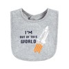 Hudson Baby Infant Boy Cotton Bibs, Outer Space, One Size - 3 of 4