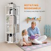 Rotating Bookcase 4-Tier Corner Shelf for Small Spaces,54" Tall Spinning Organizer with Industrial Metal Frame,White - 2 of 4