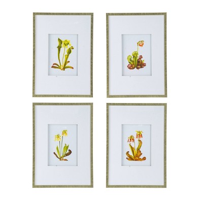 20"x28" Set of 4 Botanical Wall Arts - A&B Home: Floral Prints, Home Decor, Vertical Layout