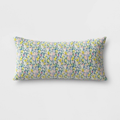Floral Outdoor Lumbar Pillow DuraSeason Fabric™ Pink - Opalhouse™