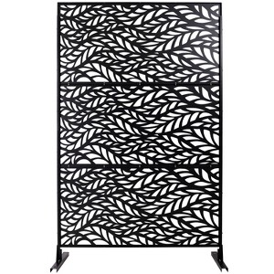 Grungis Matrix Metal Decorative Patio Screens,Freestanding Privacy Fence Panels Screen for Deck Balcony Patio,Leaf Shape,76" H×48" W - 1 of 4